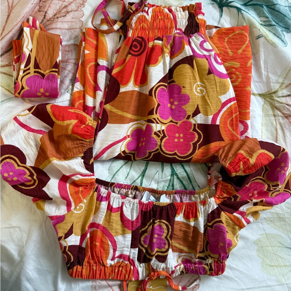 Vibrant Floral Two-Piece Set